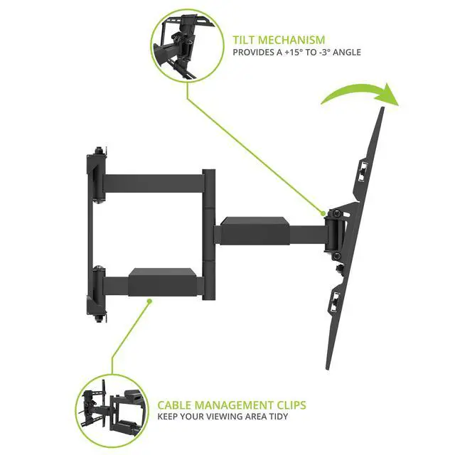 Alt view image 6 of 7 - LX600SW Full-Motion Steel Stud TV Mount with SNAPTOGGLE® Heavy-Duty Toggle Bolts for 34" to 65" TVs | for Metal Studs ONLY | Black