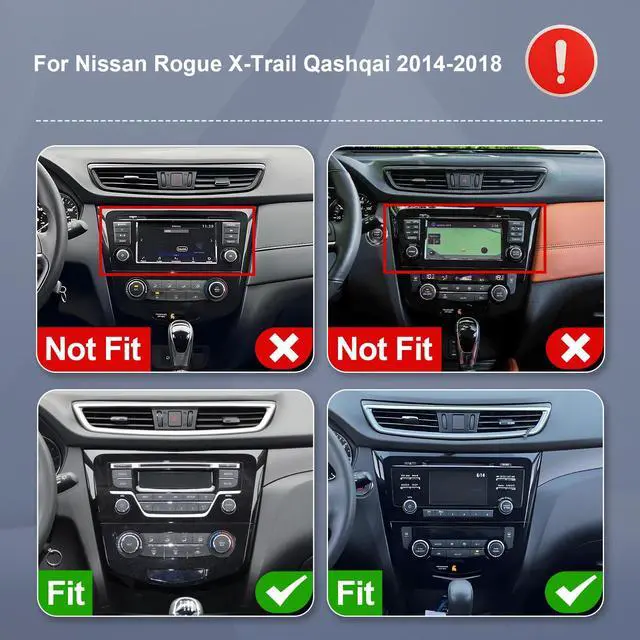 Alt view image 6 of 6 - 4Core+32G 10.1 Inch IPS Touchscreen Android 14 Car Stereo for Nissan Rogue X-Trail Qashqai 2014-2018 with Wireless CarPlay & Android Auto Car Radio, Support WiFi 6, Bluetooth,5.4, Backup Camera, SWC