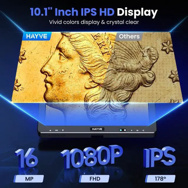 Alt view image 2 of 7 - 10.1 Inch Digital Microscope 2000X Soldering Microscope for Repair | 16MP Ultra-Precise Focusing, 10 LED Lights, PC View