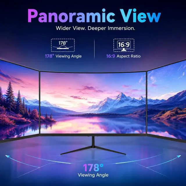 Alt view image 7 of 7 - 24 Inch Curved Gaming Monitor, FHD 1080P 200Hz, 1ms Computer Monitor, 1800R Display, Built-in Speakers, AMD FreeSync & G-Sync Compatible, HDMI 2.0, DP 1.4, Low Blue Light