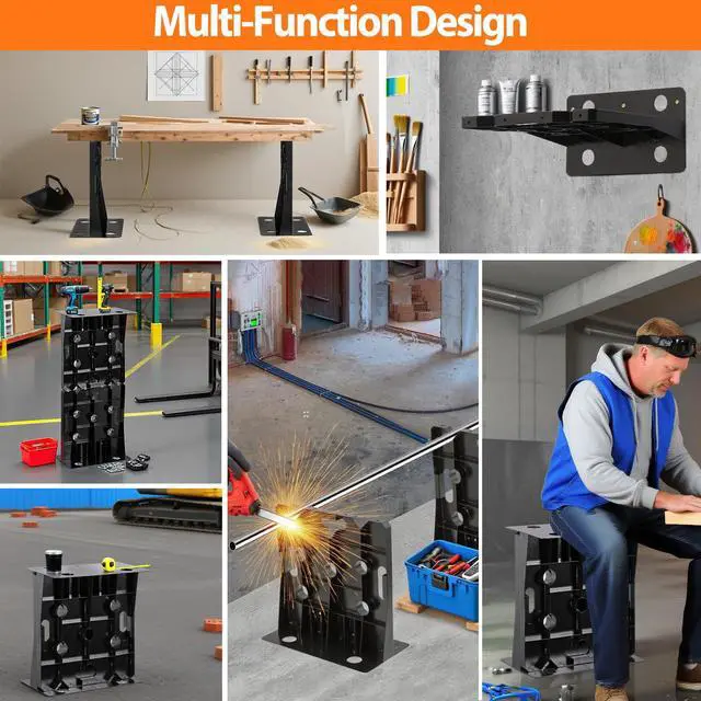 Alt view image 4 of 7 - Heavy Duty Wire Dispenser Rack & Workstation, 400 LB Capacity Steel Cable Spool Holder, Tool-Free Setup for 34" Reels, Converts to Sawhorse, Shelf & Seat