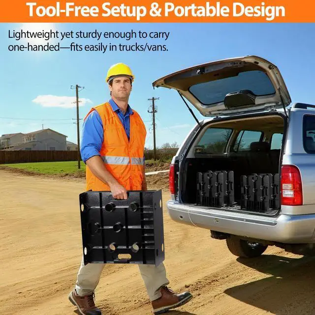 Alt view image 5 of 7 - Heavy Duty Wire Dispenser Rack & Workstation, 400 LB Capacity Steel Cable Spool Holder, Tool-Free Setup for 34" Reels, Converts to Sawhorse, Shelf & Seat