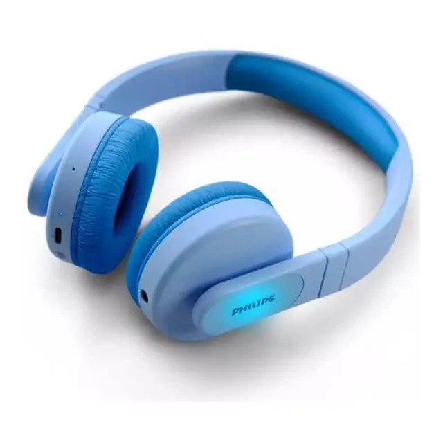 Alt view image 2 of 7 - K4206 Kids Wireless On-Ear Headphones, Bluetooth + Cable Connection, 85dB Limit for Safer Hearing, Built-in Mic, 28 Hours Play time, Parental Controls via Headphones, Blue