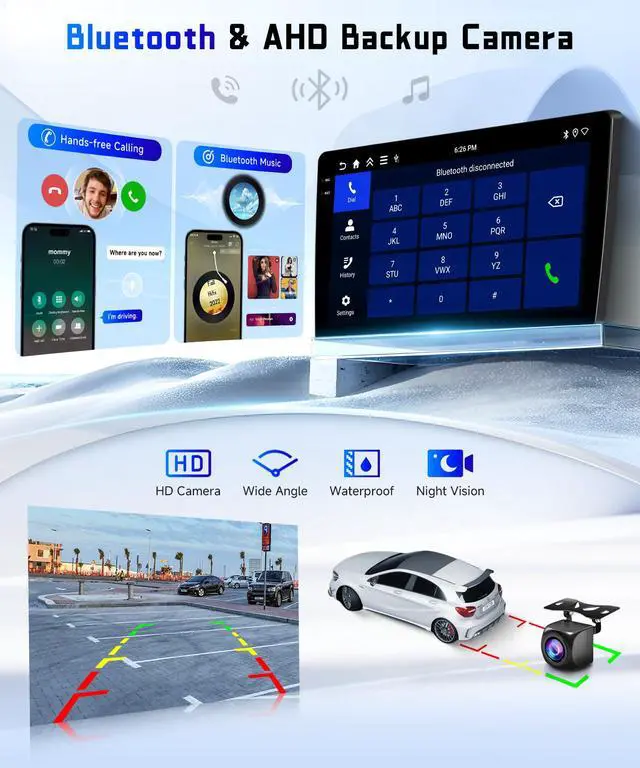 Alt view image 7 of 7 - 4G+64G Car Radio Stereo for Honda Pilot 2006 2007 2008, 9inch HD in-Cell Touch Screen/Android 15/Wireless CarPlay/Android Auto/GPS/WiFi/5.0Bluetooth/FM/RDS/SWC/AHD Backup Camera