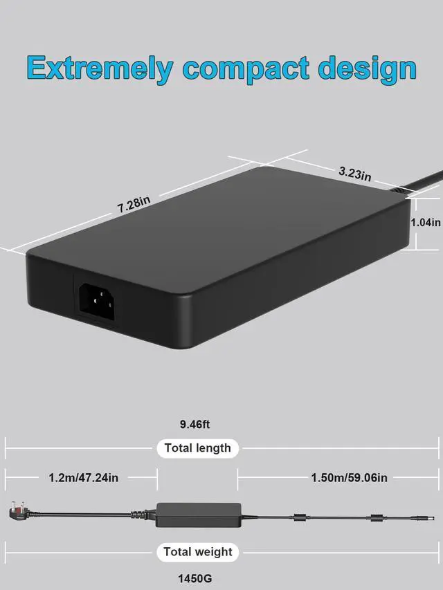 Alt view image 4 of 7 - 330W 280W Charger Compatible with Dell Alienware 16 18 16X Area 51/Aurora M16 M18 X51 x16 x17 M17 M15 G16 G15 7635 7630 Precision 7780 7770 Laptop Pro Max Micro Desktop Power Supply