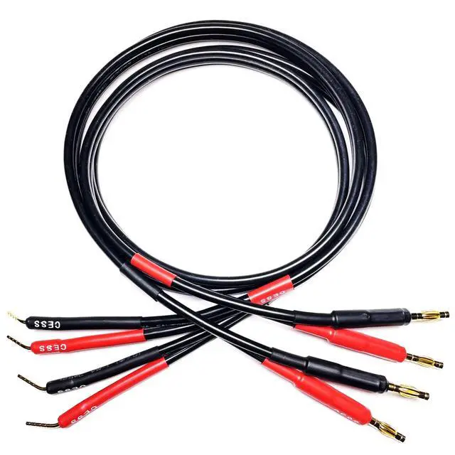 Alt view image 2 of 6 - Banana Plug to Pin Plug Speaker Cable, 12AWG, 3 ft, 2-Pack
