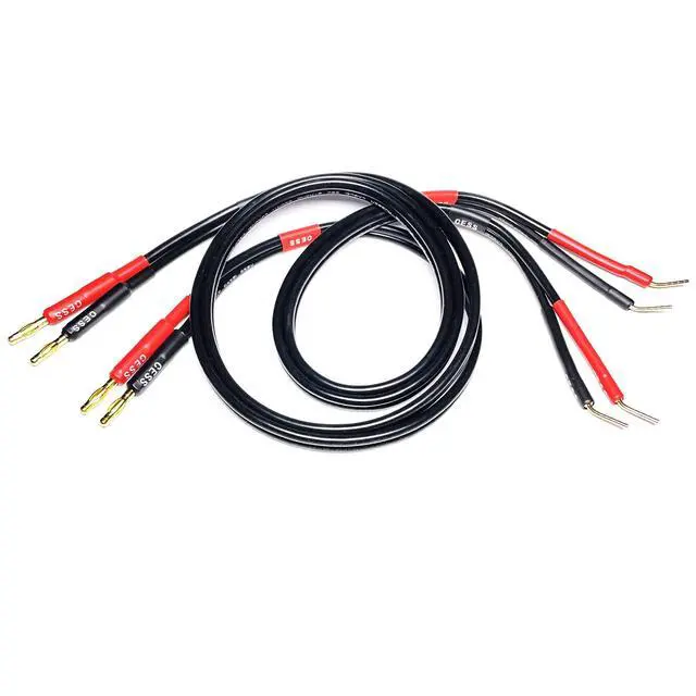 Alt view image 3 of 6 - Banana Plug to Pin Plug Speaker Cable, 12AWG, 3 ft, 2-Pack