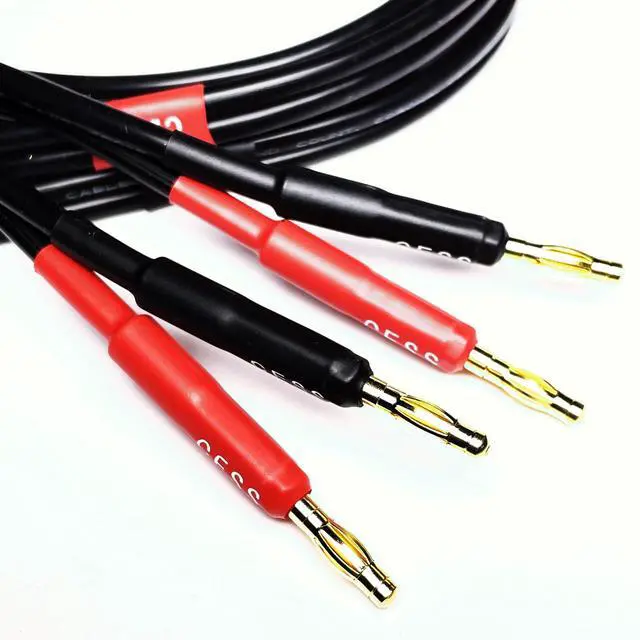 Alt view image 4 of 6 - Banana Plug to Pin Plug Speaker Cable, 12AWG, 3 ft, 2-Pack