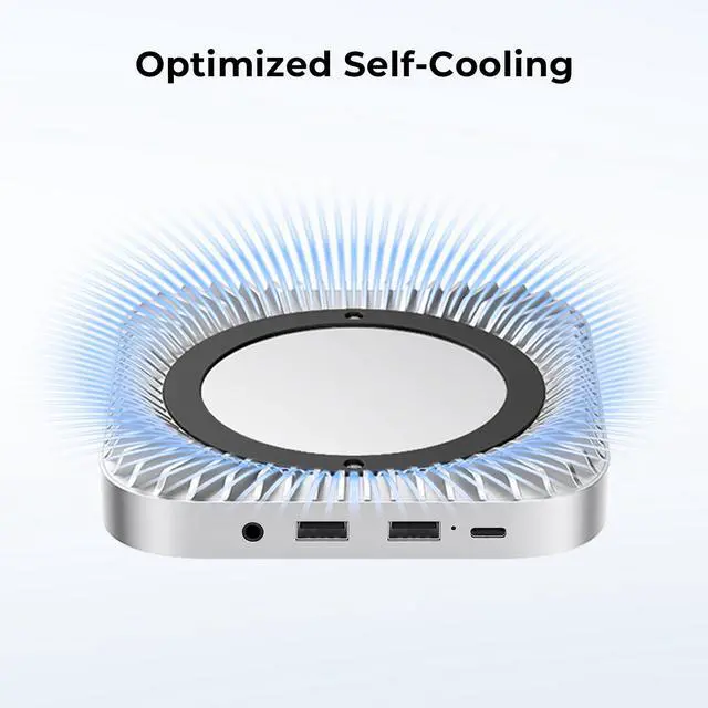 Alt view image 5 of 7 - 40Gbps Aluminum Hub & Stand for New M4/M4 Pro Mac mini (2024) with 40Gbps NVMe/M.2 SSD Enclosure, 2X USB-A, USB-C Host, 3.5mm Audio Compatible with All New Mac mini M4/M4 Pro
