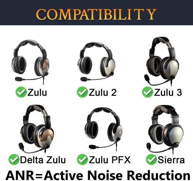 Alt view image 2 of 7 - Earpads for Lightspeed Zulu, Zulu2, Zulu3, Zulu PFX, Sierra, Delta Zulu Aviation Headsets, Softer Protein Leather, Noise Isolation Foam - Black
