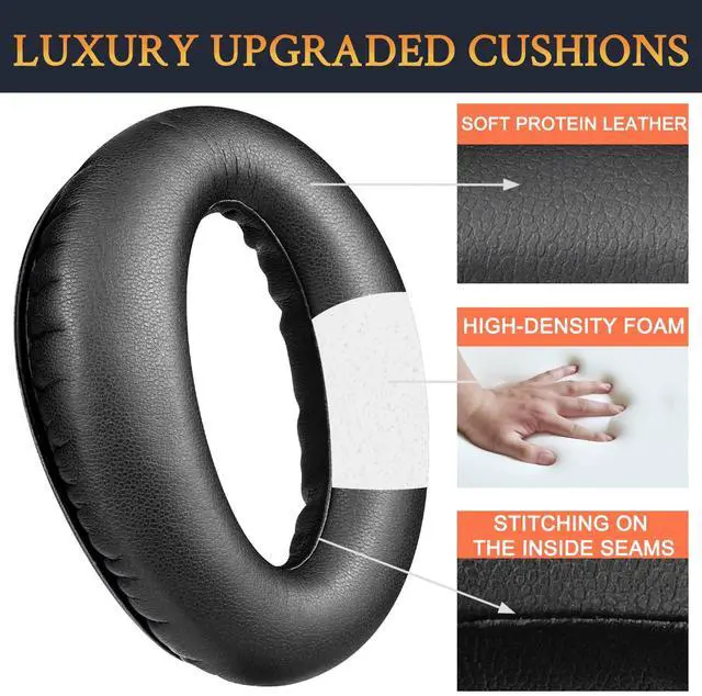 Alt view image 4 of 7 - Earpads for Lightspeed Zulu, Zulu2, Zulu3, Zulu PFX, Sierra, Delta Zulu Aviation Headsets, Softer Protein Leather, Noise Isolation Foam - Black
