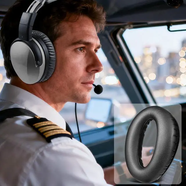 Alt view image 7 of 7 - Earpads for Lightspeed Zulu, Zulu2, Zulu3, Zulu PFX, Sierra, Delta Zulu Aviation Headsets, Softer Protein Leather, Noise Isolation Foam - Black