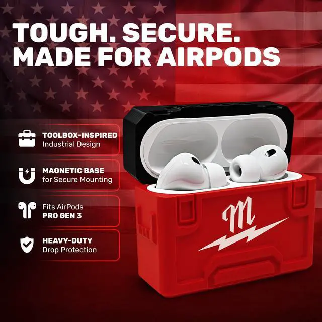 Alt view image 2 of 7 - Airpod Pro 3 Case for Milwaukee Packout Durable Toolbox Design - Made in USA