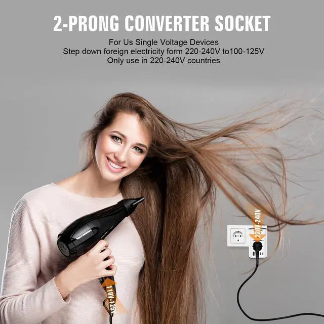 Alt view image 2 of 7 - Voltage Converter Us to Europe, Power Converter Combo, 220v to 110v European Plug Converter 2300w Travel Adapter Worldwide, Step Down European, Travel Adapter Worldwide