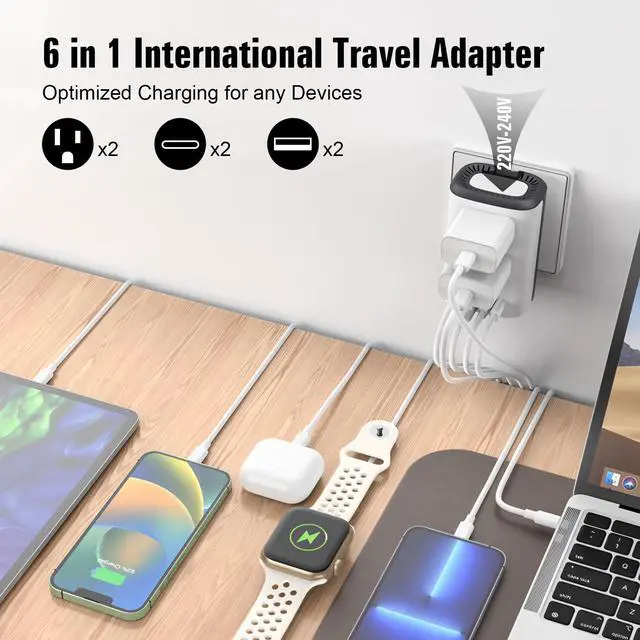 Alt view image 4 of 7 - Voltage Converter Us to Europe, Power Converter Combo, 220v to 110v European Plug Converter 2300w Travel Adapter Worldwide, Step Down European, Travel Adapter Worldwide