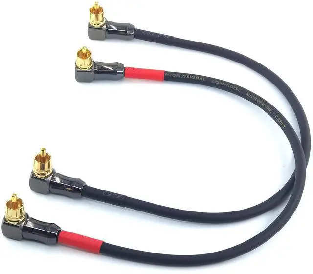 Main image of 061 90 Degree Right Angle RCA Cable Male to Male Subwoofer Cable Digital Coaxial Audio Cable for Home Theater, Sound Bar, TV,and More 2Pack (1FT)