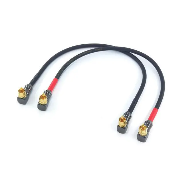 Alt view image 2 of 6 - 061 90 Degree Right Angle RCA Cable Male to Male Subwoofer Cable Digital Coaxial Audio Cable for Home Theater, Sound Bar, TV,and More 2Pack (1FT)