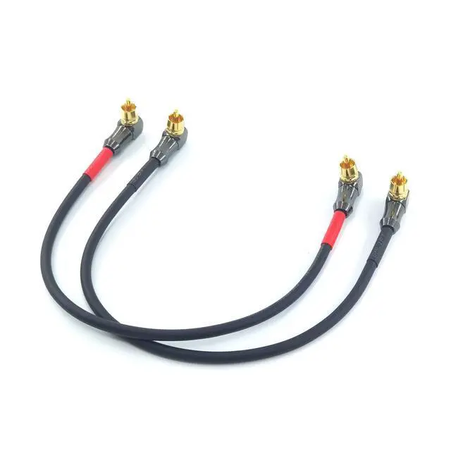 Alt view image 4 of 6 - 061 90 Degree Right Angle RCA Cable Male to Male Subwoofer Cable Digital Coaxial Audio Cable for Home Theater, Sound Bar, TV,and More 2Pack (1FT)