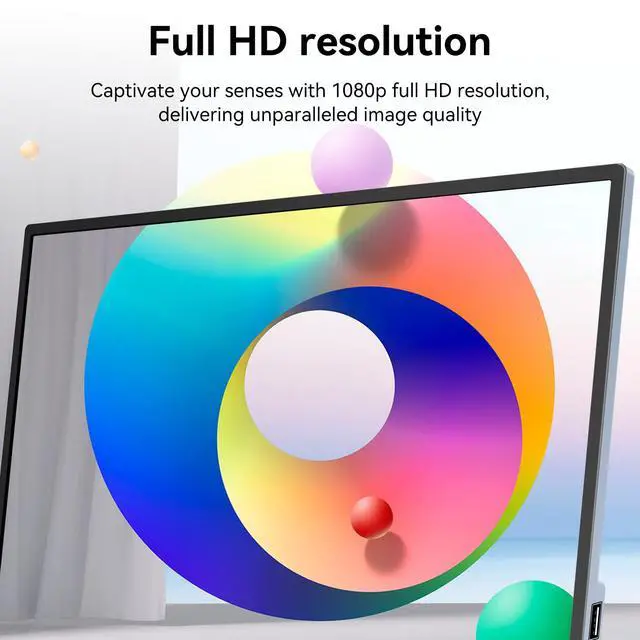 Alt view image 2 of 7 - 15.6 Inch Touchscreen Portable Monitor, FHD 1080P IPS Full Function USB-C Ultra Slim Travel Screen, Portable Display w/Speakers & VESA Mount for Laptop Mac PC Phone PS4 PS5 Switch