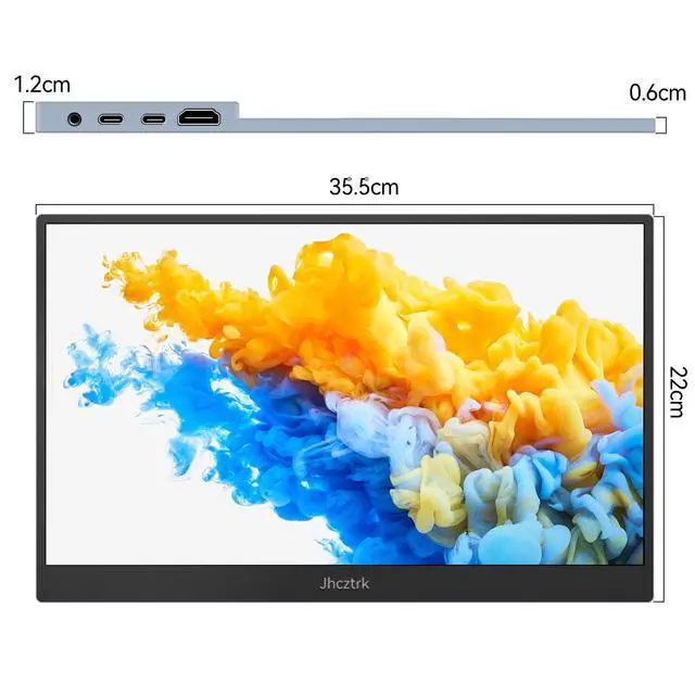 Alt view image 7 of 7 - 15.6 Inch Touchscreen Portable Monitor, FHD 1080P IPS Full Function USB-C Ultra Slim Travel Screen, Portable Display w/Speakers & VESA Mount for Laptop Mac PC Phone PS4 PS5 Switch
