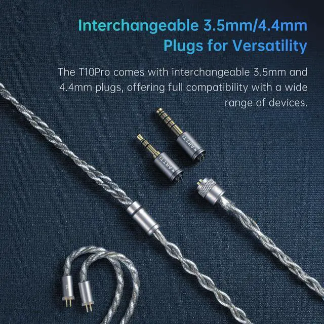 Alt view image 4 of 7 - T10 Pro in-Ear Monitor, Dual Magnetic Circuit 14.2mm Planner Driver HiFi IEM Earphones, Wired Gaming Earbud with Full Metal Housing, Detachable OFC Cable for Singer Musician Audiophile(Silver)