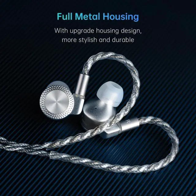 Alt view image 5 of 7 - T10 Pro in-Ear Monitor, Dual Magnetic Circuit 14.2mm Planner Driver HiFi IEM Earphones, Wired Gaming Earbud with Full Metal Housing, Detachable OFC Cable for Singer Musician Audiophile(Silver)