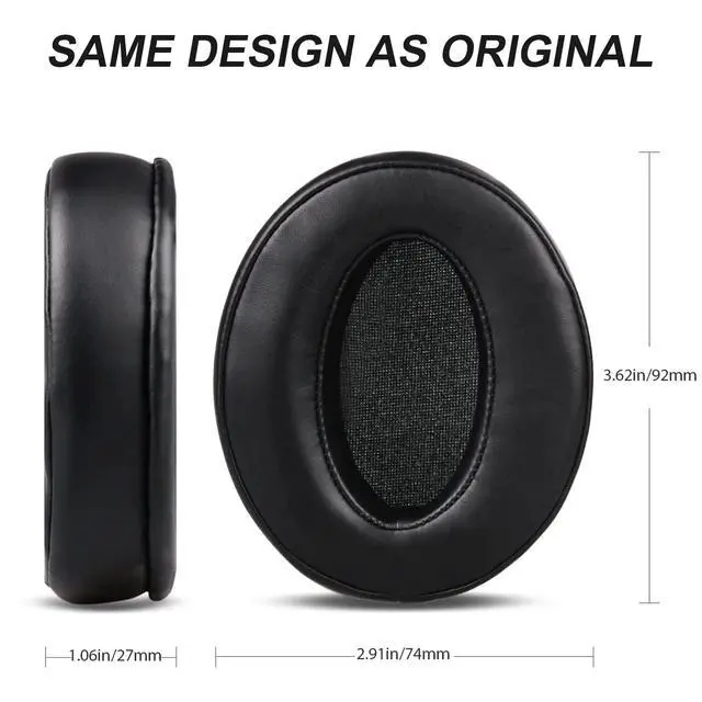 Alt view image 3 of 7 - Replacement Ear Pads for Sennheiser HD450BT / HD4.50BT / HD4.50SE - Black | Also for HD4.40BT / HD4.30G / HD4.20S / HD400S / HD350BT / HD458BT, Earpads with Durable Leather and Comfortable Sponge
