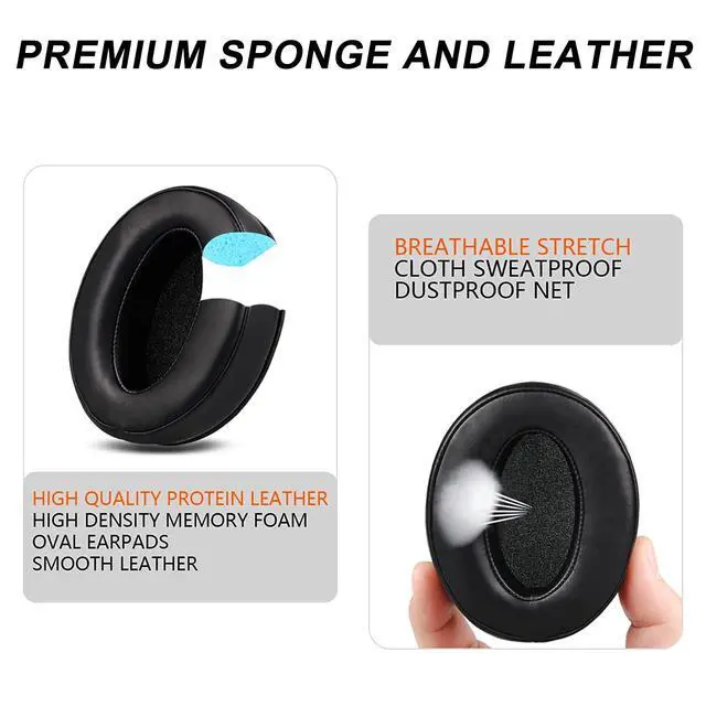 Alt view image 4 of 7 - Replacement Ear Pads for Sennheiser HD450BT / HD4.50BT / HD4.50SE - Black | Also for HD4.40BT / HD4.30G / HD4.20S / HD400S / HD350BT / HD458BT, Earpads with Durable Leather and Comfortable Sponge