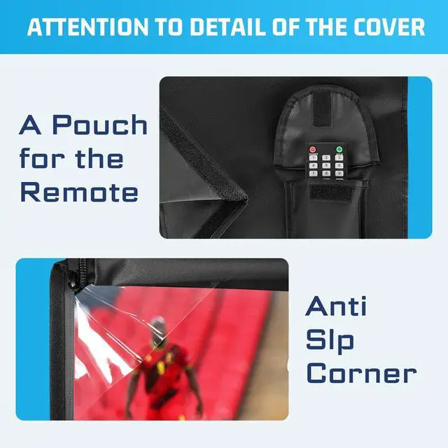 Alt view image 6 of 7 - Outdoor TV Cover 52-55 Inch Weatherproof, 600D All Zipper Outside TV Covers | Waterproof Outside TV Covers Heavy Duty 600D Fabric Canvas Outdoor TV Screen Protectors Shield for Flat Screen Outdoor TVs