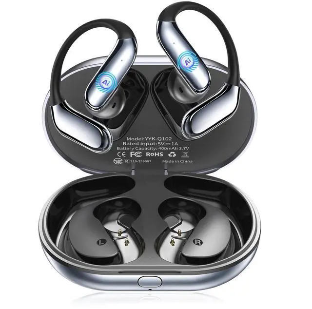 Main image of Open Ear Earbuds Bluetooth 6.1, Ear Buds Wireless Bluetooth Earbuds AI Real Time Translation Earbuds 90H Playtime Open Ear Headphones with Noise Cancelling Mic Wireless Earbuds for Travel, Business