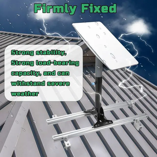Alt view image 5 of 7 - Starlink Mount for Standing Seam Metal Roof with Starlink Pipe Adapter | Adjustable Starlink Mounting Kit, Starlink Roof Mount for Starlink Gen 2, Starlink Pole Mount