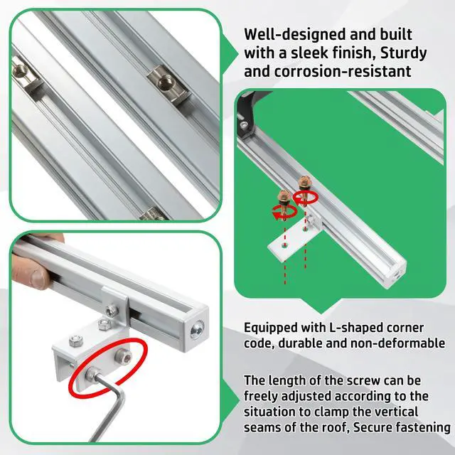 Alt view image 6 of 7 - Starlink Mount for Standing Seam Metal Roof with Starlink Pipe Adapter | Adjustable Starlink Mounting Kit, Starlink Roof Mount for Starlink Gen 2, Starlink Pole Mount