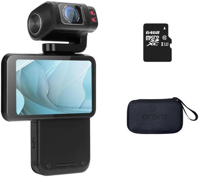 Main image of M3 Handheld Vlog Camera, 5K Pocket Camera with 3.5-inch Flippable Touch Screen, 3250mAh Large Capacity Battery, IR Night Vision Function+64G Memory Card
