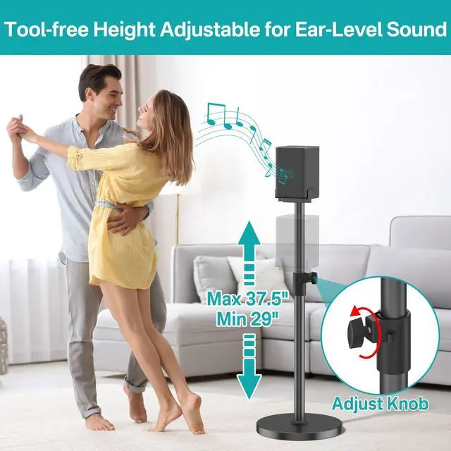 Alt view image 4 of 6 - Heavy-Duty Speaker Stands Pair for LG Speaker Stands with LG Soundbar Mount - Height Adjustable Floor Speaker Stands for LG Surround Sound Speaker Stands SPQ8-S S95QR 578S1-S S78S2-S S65S3-S S55TR