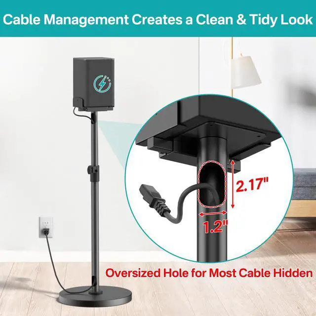 Alt view image 5 of 6 - Heavy-Duty Speaker Stands Pair for LG Speaker Stands with LG Soundbar Mount - Height Adjustable Floor Speaker Stands for LG Surround Sound Speaker Stands SPQ8-S S95QR 578S1-S S78S2-S S65S3-S S55TR