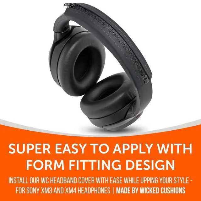 Alt view image 4 of 7 - BandZ XM3 / XM4 - Silicone Headband Cover for Sony WH1000XM3 & WH1000XM4 Headphones by Wicked Cushions | Enhanced Comfort, Style, & Sweat Protection | Exclusively for Sony XM3 / XM4 | Black