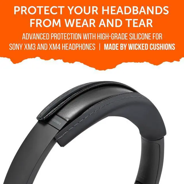Alt view image 6 of 7 - BandZ XM3 / XM4 - Silicone Headband Cover for Sony WH1000XM3 & WH1000XM4 Headphones by Wicked Cushions | Enhanced Comfort, Style, & Sweat Protection | Exclusively for Sony XM3 / XM4 | Black
