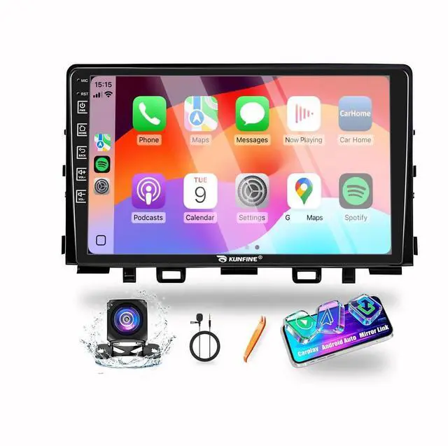 Main image of for Kia Rio 2018-2023 Car CarPlay Android Auto Navigation Stereo GPS Radio Reverse Camera Display 9" IPS Touchscreen Headunit Tablet Pad Media Player, if Applicable Quad Core 2G+64G