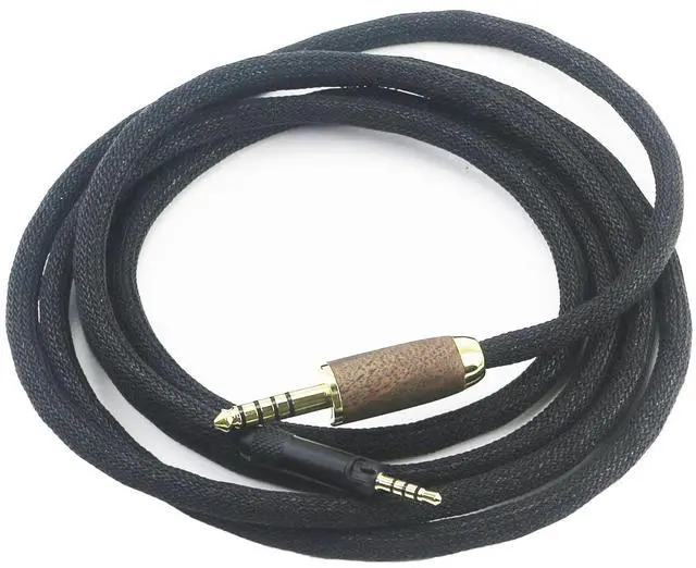 Main image of 4.4mm Balanced Male 6N OCC Copper Silver Plated Cord 4.4mm Balanced Cable Compatible with Sennheiser HD598 HD598 SE, HD560s HD598 Cs, HD598 SR, HD599 HD620S Headphone Walnut Wood Shell
