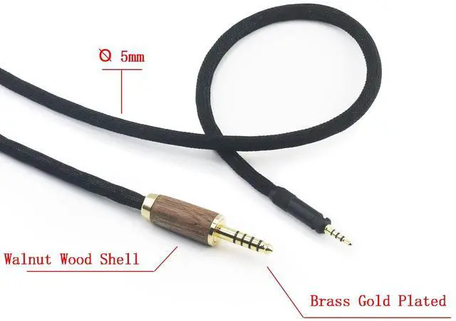 Alt view image 2 of 7 - 4.4mm Balanced Male 6N OCC Copper Silver Plated Cord 4.4mm Balanced Cable Compatible with Sennheiser HD598 HD598 SE, HD560s HD598 Cs, HD598 SR, HD599 HD620S Headphone Walnut Wood Shell