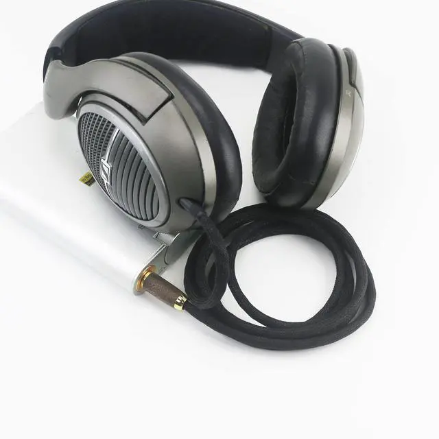 Alt view image 5 of 7 - 4.4mm Balanced Male 6N OCC Copper Silver Plated Cord 4.4mm Balanced Cable Compatible with Sennheiser HD598 HD598 SE, HD560s HD598 Cs, HD598 SR, HD599 HD620S Headphone Walnut Wood Shell
