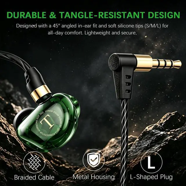 Alt view image 5 of 7 - Wired Gaming Earbuds with Mic, 360° Spatial Audio, 10mm Drivers, in-Ear Headphones with Volume Control, 3.5mm Jack for PC, PS5, Xbox, Switch, Laptop(Black)