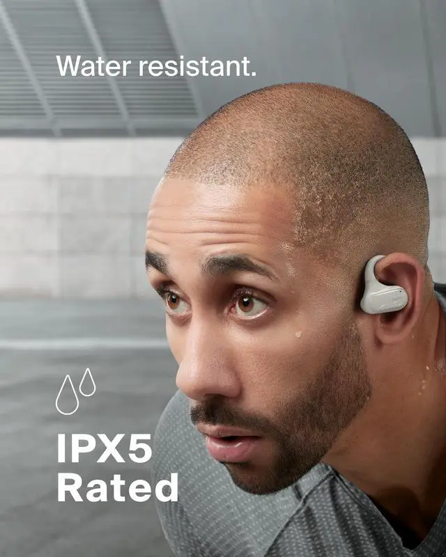 Alt view image 6 of 7 - SoundForm ClearFit Open-Ear Earbuds, IPX5, 26H Battery Life | Wireless sport earphones, environmental noise cancelling, Bluetooth multipoint, hiking, biking, running, gym