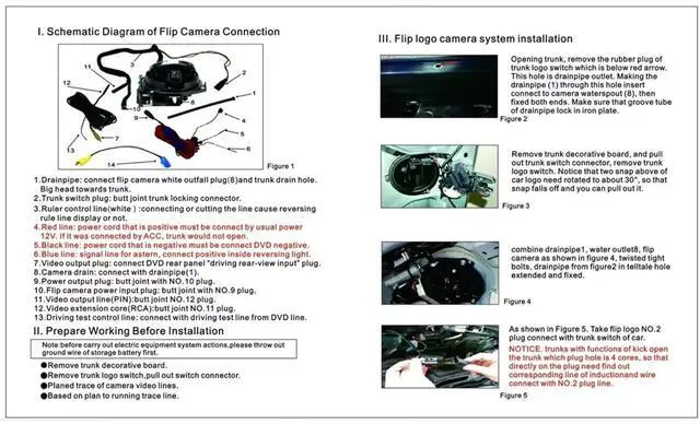 Alt view image 6 of 7 - Car Flipping Rearview Camera Compatible with Passat B8 B6 B7 Golf MK7 MK5 MK6 Reverse Parking HD Camera
