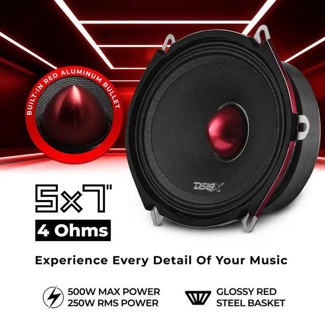 Alt view image 2 of 7 - PRO-X57.4BM 5x7 Mid-Range Loudspeaker with Aluminum Bullet 175W RMS, 350W Max, 4-Ohm Pro Audio Speaker for Vocals & Mids