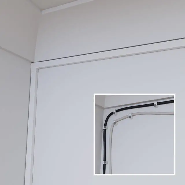 Alt view image 4 of 7 - 32.8ft Cable Raceway, Self Adhesive Cord Cover, Hide Surface Wires, Paintable - 10x 0.63in (W) x 0.63in (H) x 39in Lengths - White