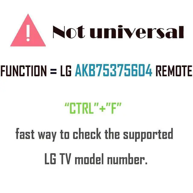 Alt view image 2 of 5 - AKB75375604 Replacement TV Remote for LG TV (No Setup, Batteries Included) | 43UK6300PUE 32LK610BPUA 49UK6300PUE 55UK6300PUE 65UK6300PUE 75UK6570PUB 75SK8070PUA 55SK9000PUA 86UK6570PUB 43UK6250PUB