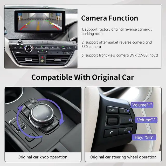 Alt view image 4 of 7 - Wireless CarPlay Interface Decoder for BMW I3 I01 2012-2017 NBT | CarPlay Retrofit Kit for BMW I3 with NBT, Support Wireless Carplay, Android Auto, MirrorLink