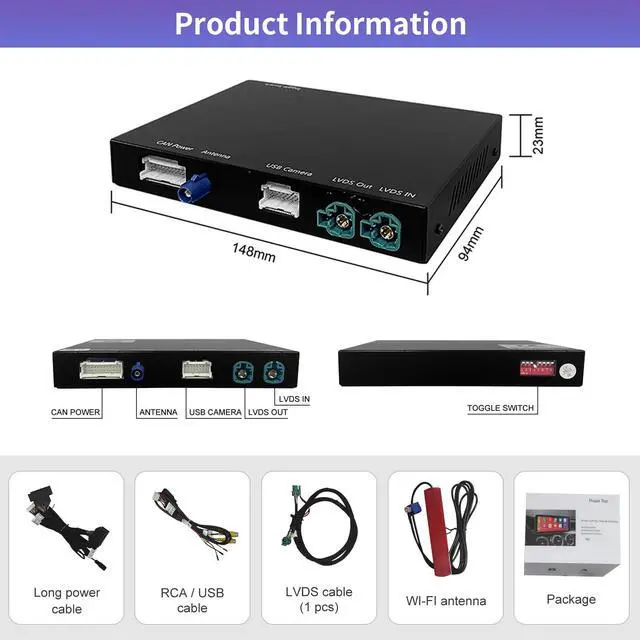 Alt view image 7 of 7 - Wireless CarPlay Interface Decoder for BMW I3 I01 2012-2017 NBT | CarPlay Retrofit Kit for BMW I3 with NBT, Support Wireless Carplay, Android Auto, MirrorLink