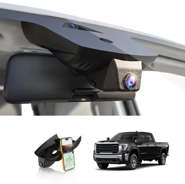 Main image of Front 4K Dash Cam fit for GMC Sierra 1500 2022-2026 HD 2024-2026 | Pro SLE Elevation SLT AT4X Denali Ultimate Accessories (Model C),integrated Camera,2160P Video HDR,5.8G WiFi&APP,GPS,OEM Look